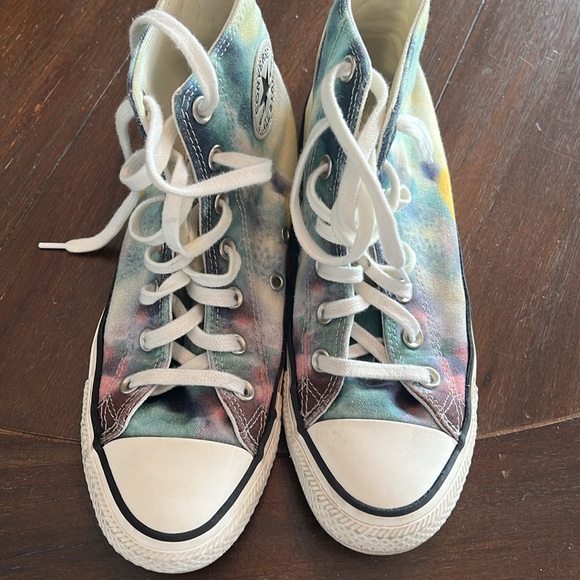 Tie-dyed multi colored Converse Hightops m/6 w/8 - Picture 5 of 6